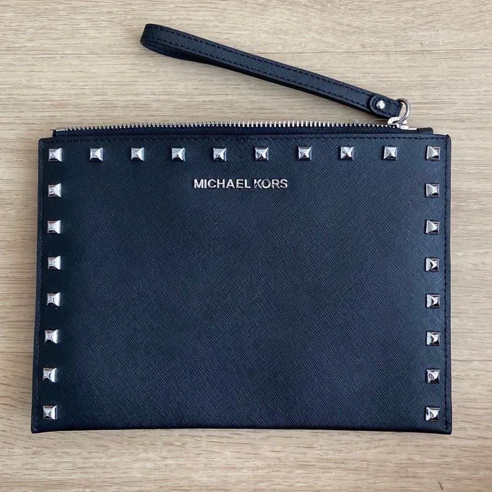 Michael Kors Black Leather Clutch